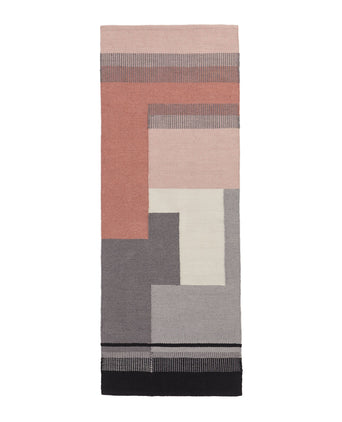 Indari runner, grey & light pink & dusty pink, 100% pet