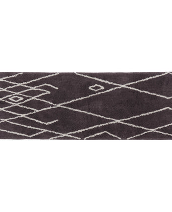 Zerdali bath mat, dark grey & natural white, 100% cotton