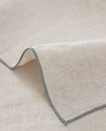 Alvalade table cloth, natural & green grey, 100% linen