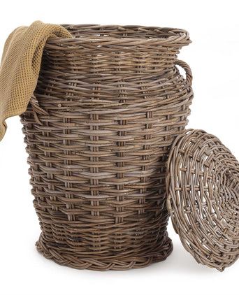 Java laundry basket, grey brown, 100% rattan