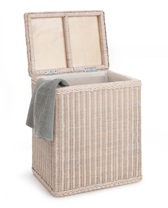 Java laundry basket, chalk white, 100% rattan