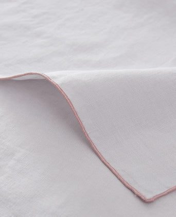 Alvalade table runner, light grey & powder pink, 100% linen