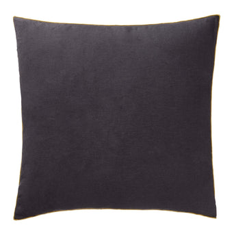 Alvalade cushion cover, dark grey & bright mustard, 100% linen