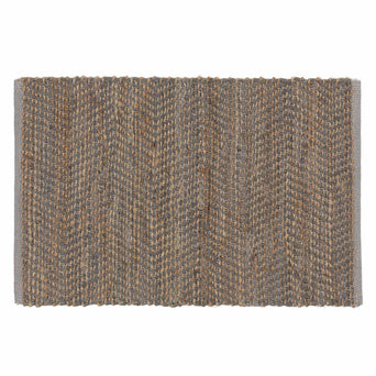 Nattika doormat, grey & natural, 45% leather & 45% jute & 10% cotton