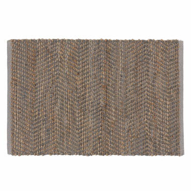 Nattika doormat, grey & natural, 45% leather & 45% jute & 10% cotton