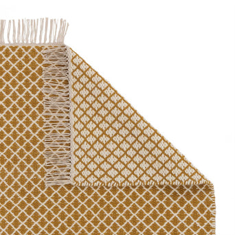 Loni runner, bright mustard & off-white, 100% wool