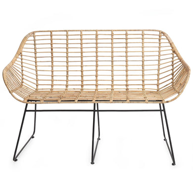 Palu bench, natural, 100% rattan