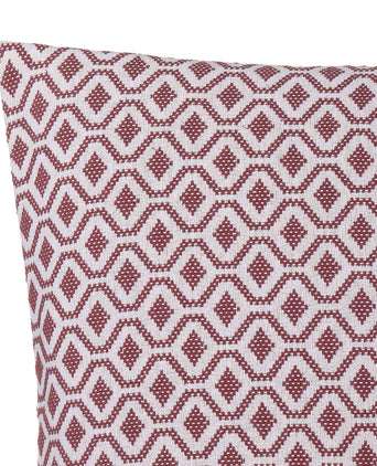 Viana cushion cover, raspberry rose & white, 100% cotton