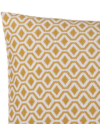 Viana cushion cover, mustard & white, 100% cotton