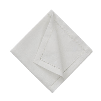 Cavaillon Napkin Set silver & white, 87% linen & 13% lurex