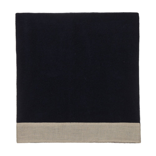 Fyn Wool Blanket, dark blue & natural | URBANARA